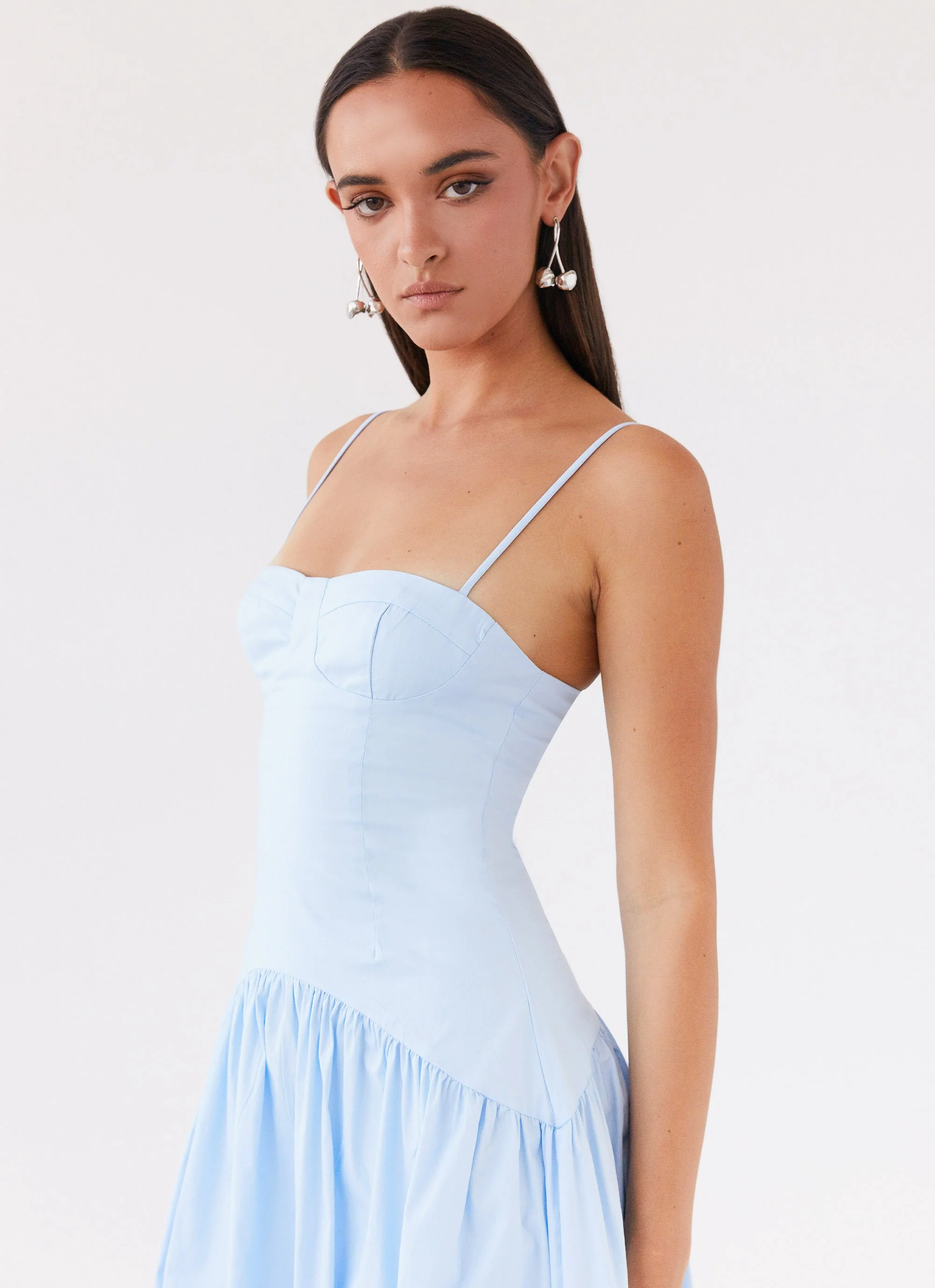 Yvette Corset Midi Dress - Blue - Image 6