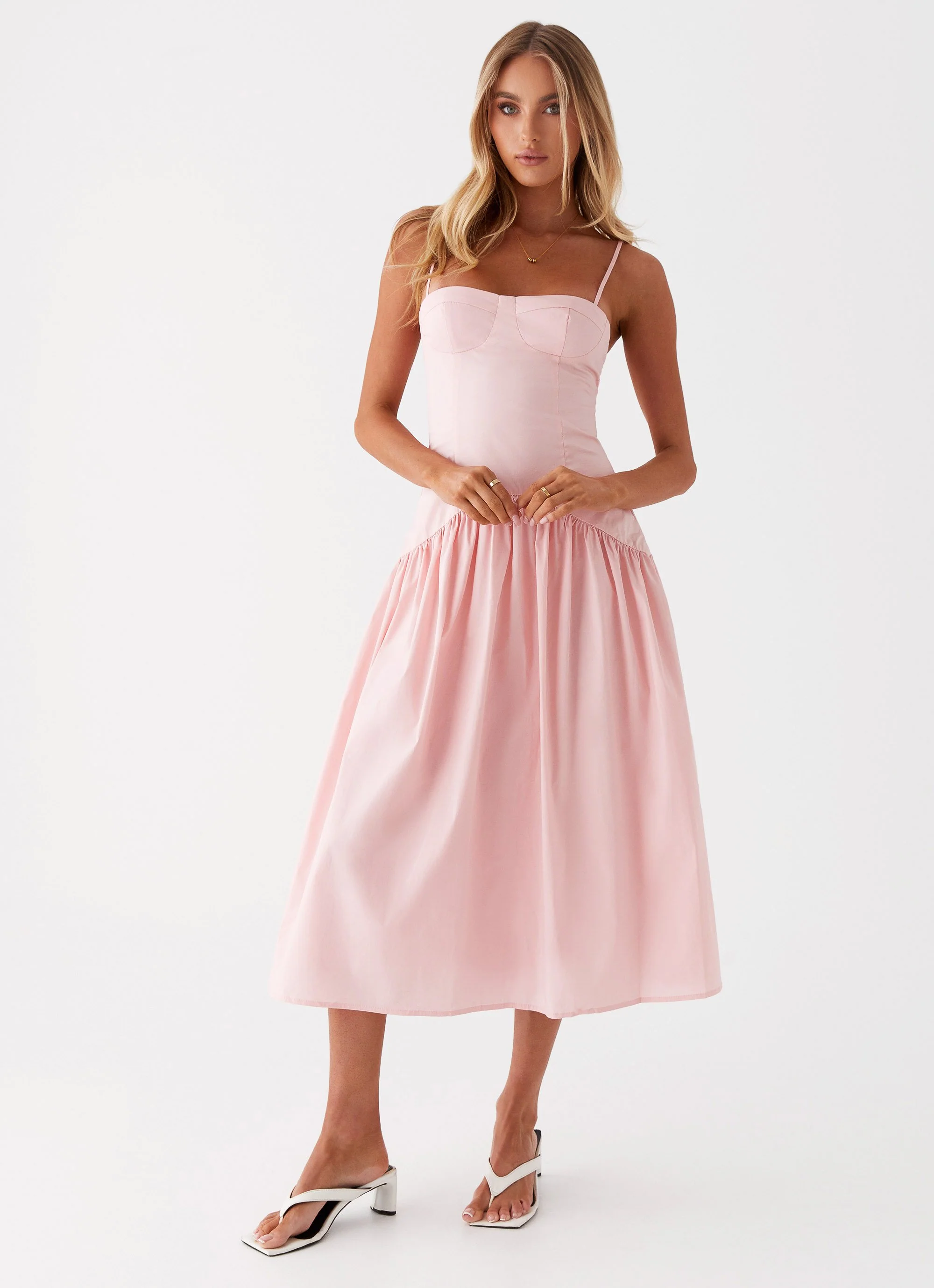 Yvette Corset Midi Dress - Pink - Image 5