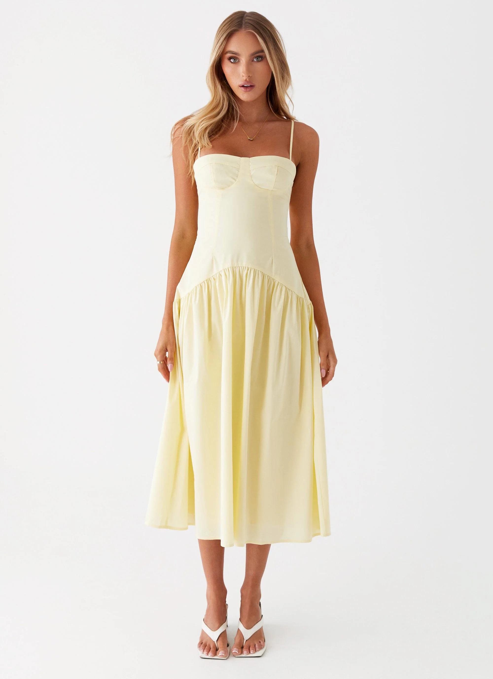 Yvette Corset Midi Dress - Yellow - Image 2