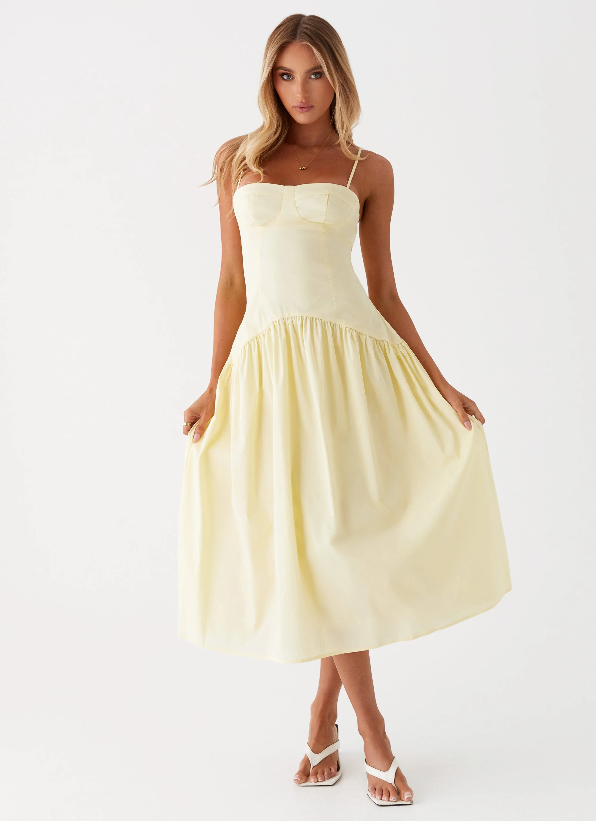 Yvette Corset Midi Dress - Yellow - Image 5