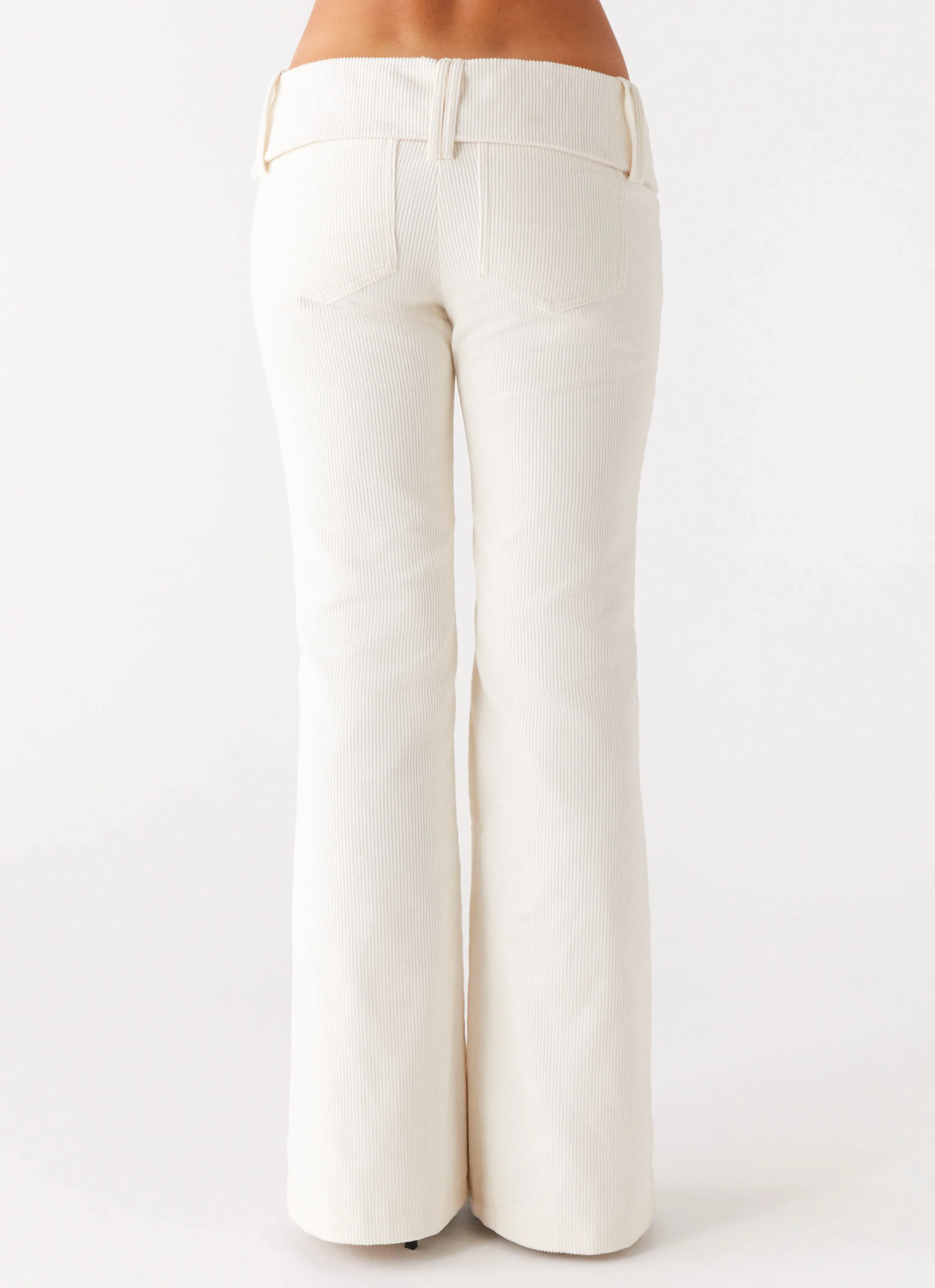 Zadie Low Rise Cord Jeans - Pearl - Image 4