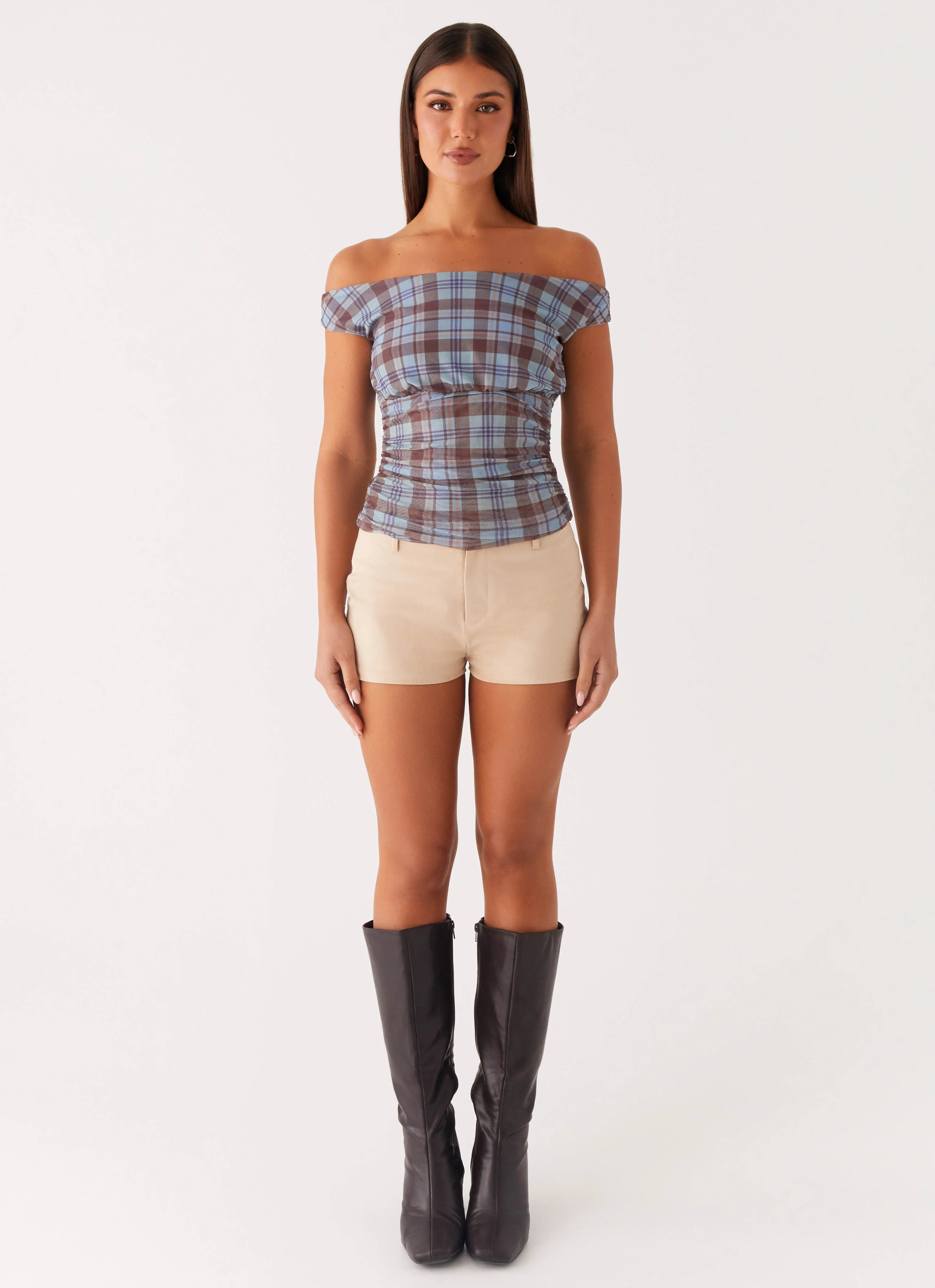 Zahli Off Shoulder Top - Shoreline Check - Image 2