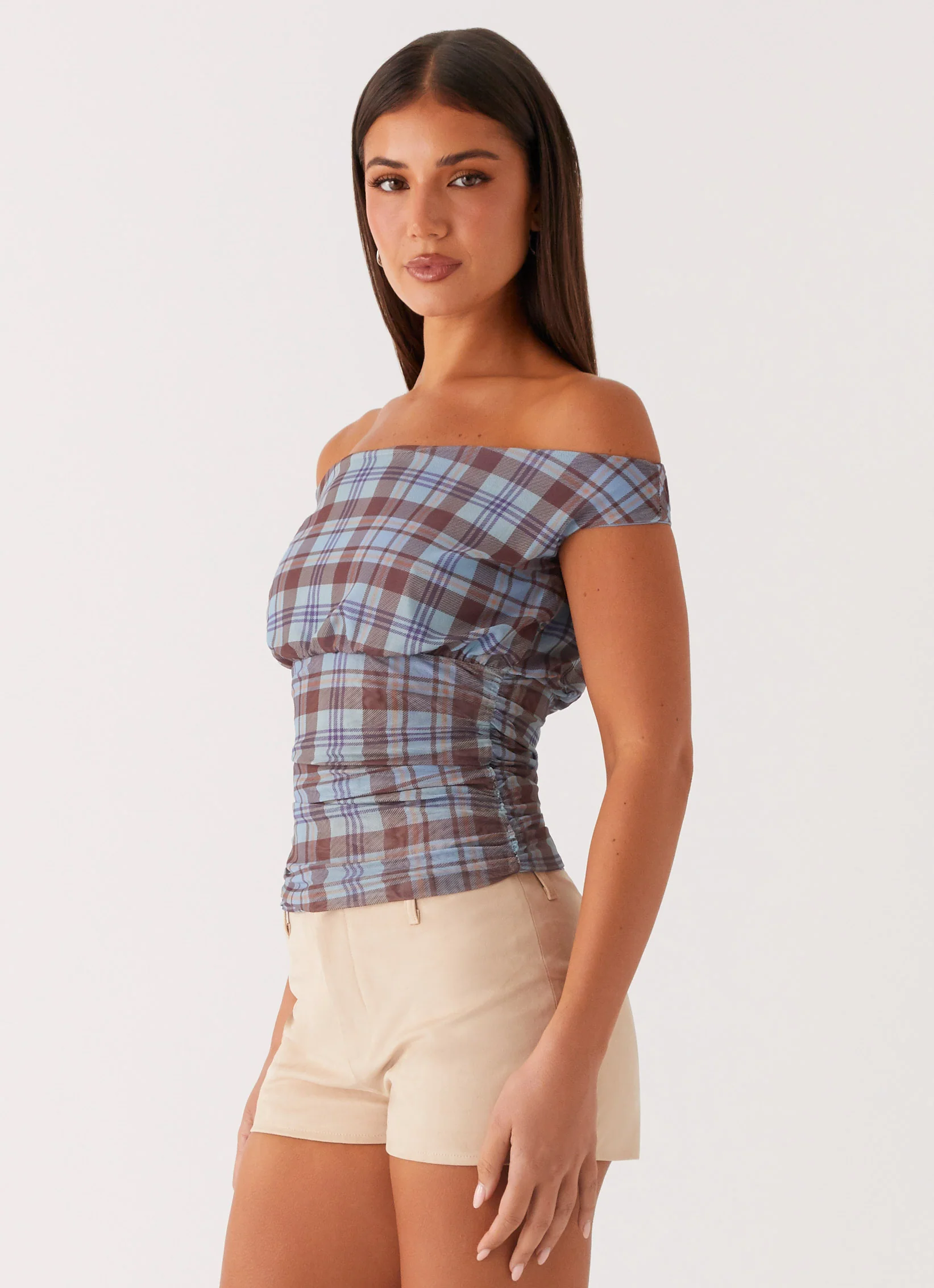 Zahli Off Shoulder Top - Shoreline Check - Image 3