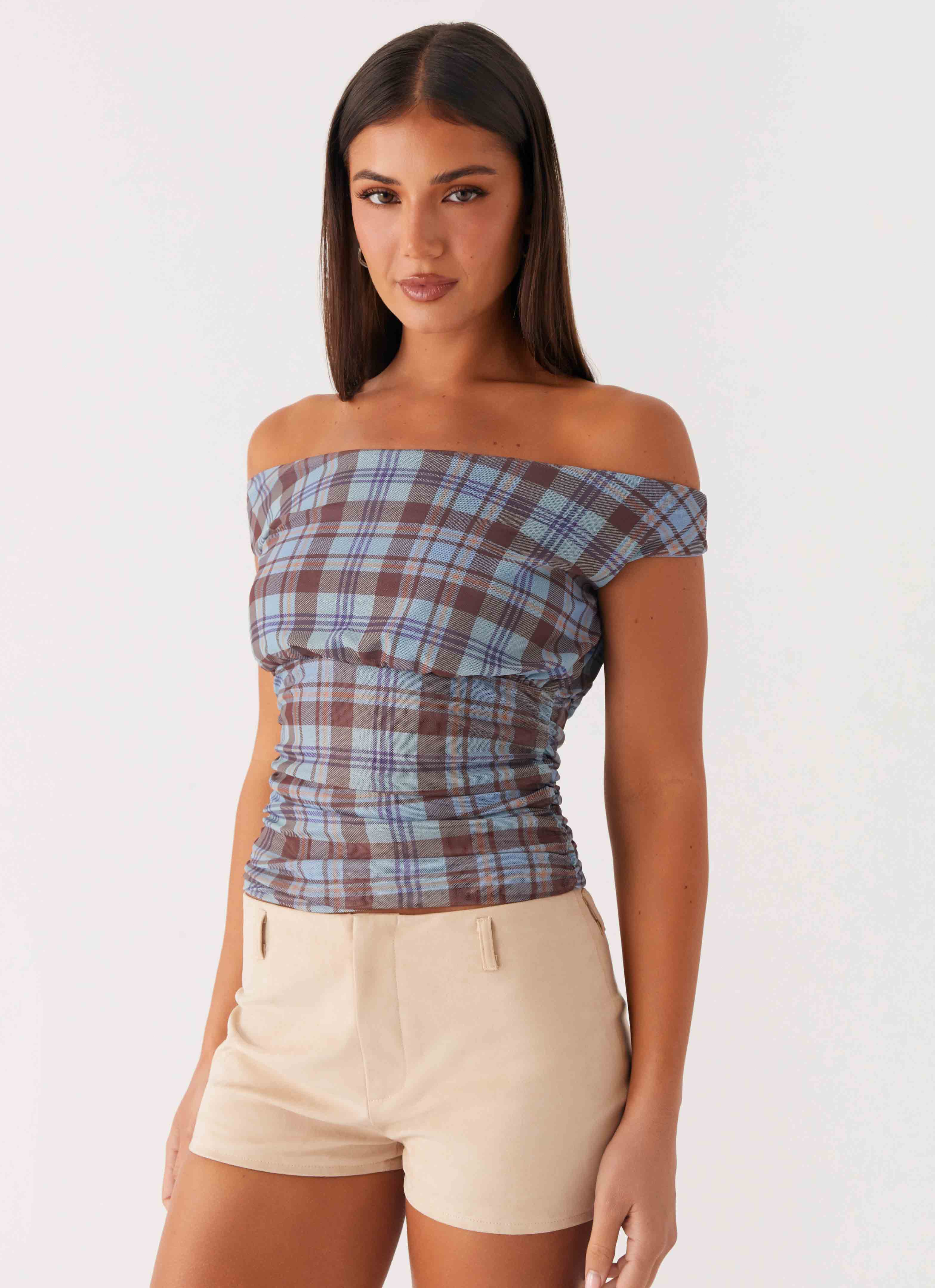 Zahli Off Shoulder Top - Shoreline Check - Image 6
