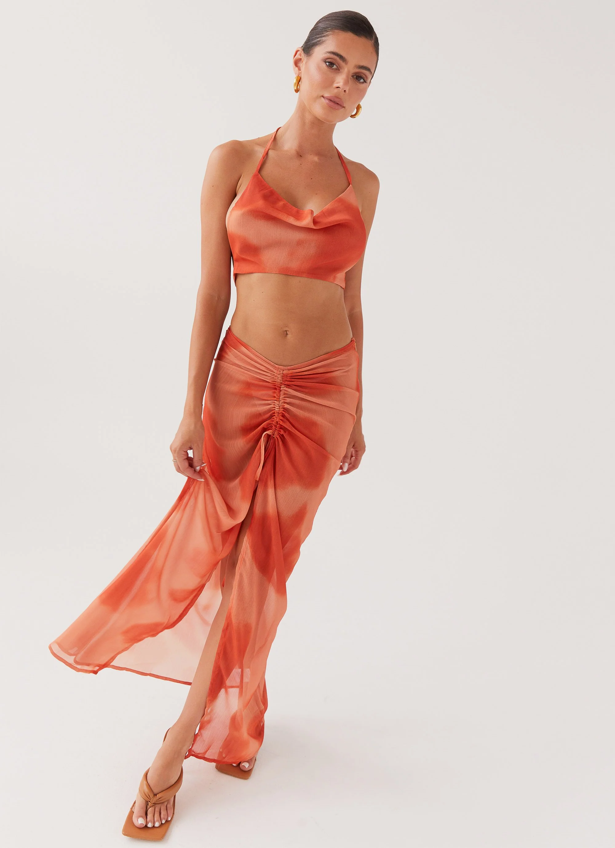 Zenta Cowl Neck Top - Copper - Image 5