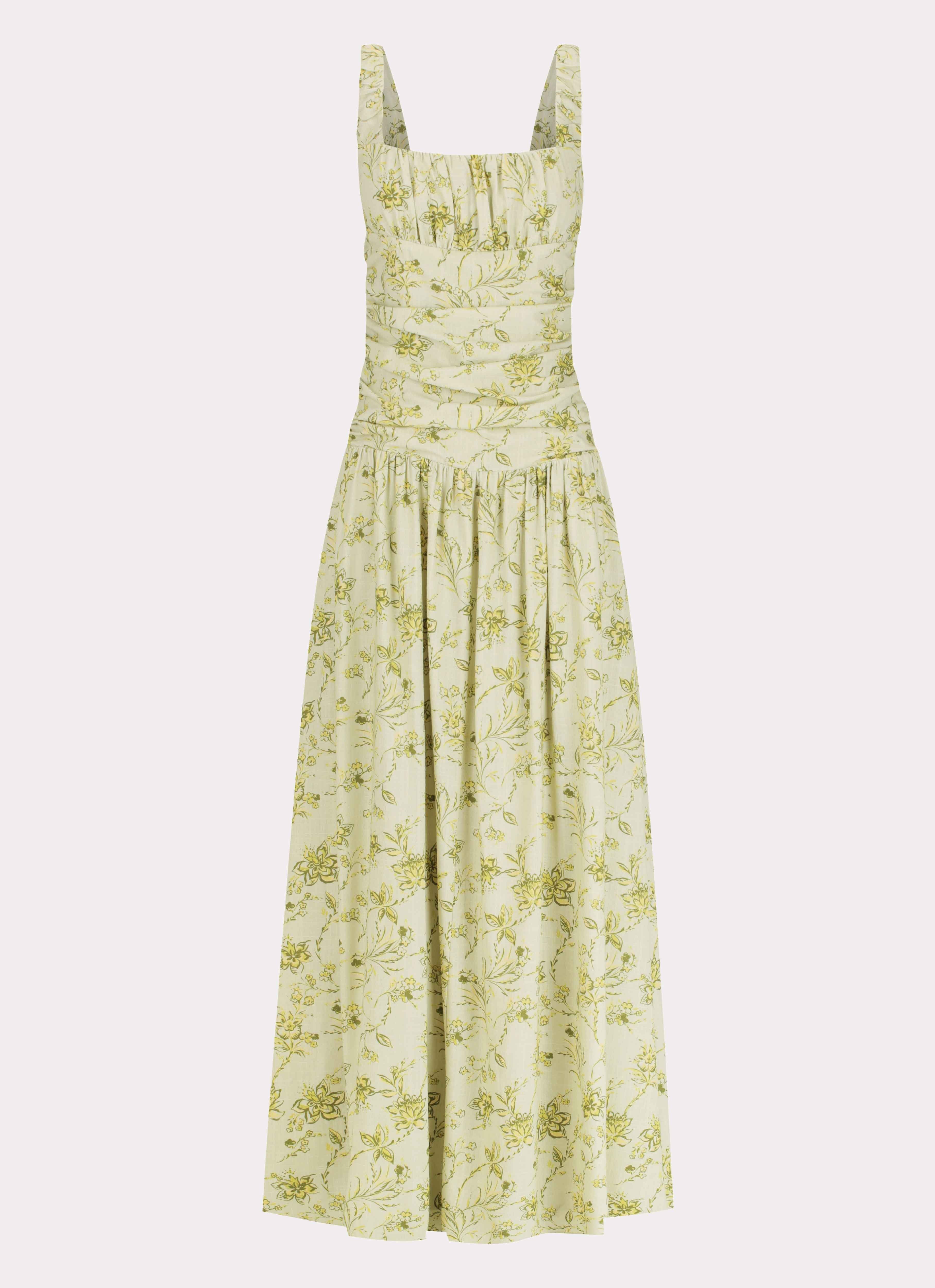 Zinna Linen Maxi Dress - Sage Floral - Image 5